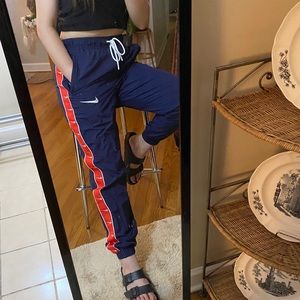 nike swoosh woven joggers | navy blue